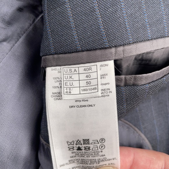 Brooks Brothers Blazer Mens 40R Madison Fit 346 Pinstripe Wool Jacket Classic - Picture 5 of 15